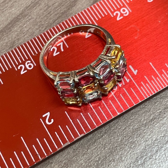 NEW AAA citrine Rhodolite, Garnet and topaz silver ring. Size 6.75. - Picture 4 of 7